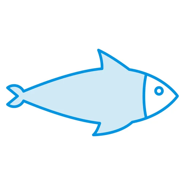 Ícone Linha Oceano Mar Para Peixes — Vetor de Stock