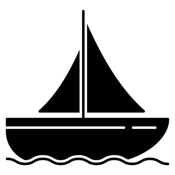 Ocean Sea Line Icon Sailboat — 스톡 벡터