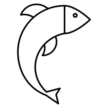 Okyanus ve deniz çizgisi simgesi. balık