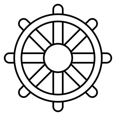 Okyanus ve deniz çizgisi simgesi. tekerlek