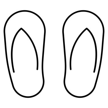 Parmak arası terlikler için okyanus ve deniz çizgisi simgesi 