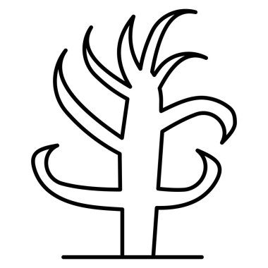 Okyanus ve deniz çizgisi simgesi. bitki