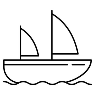 Tekne için okyanus ve deniz çizgisi simgesi