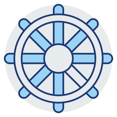 Okyanus ve deniz çizgisi simgesi. tekerlek