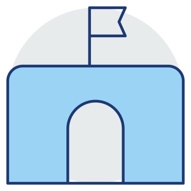 Okyanus ve Deniz Hattı Ayrıntılı simge. kale