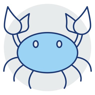 Okyanus ve Deniz Çizgisi ikonu. yengeç