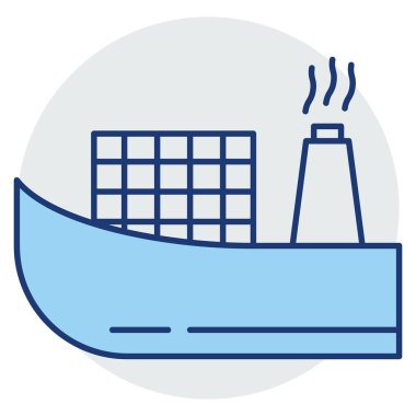 Tekne için okyanus ve deniz çizgisi simgesi