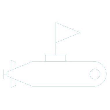 Okyanus ve Deniz Hattı Ayrıntılı simge. denizaltı