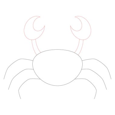 Okyanus ve Deniz Çizgisi ikonu. yengeç