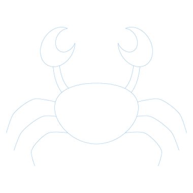 Okyanus ve Deniz Çizgisi ikonu. yengeç