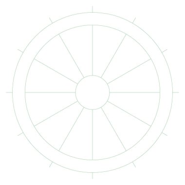 Okyanus ve deniz çizgisi simgesi. tekerlek