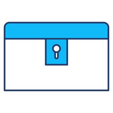 Okyanus ve Deniz Hattı Ayrıntılı simge. hazine kutusu