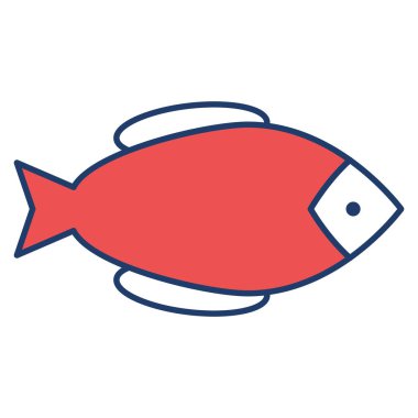 Okyanus ve Deniz Çizgisi ikonu. balık 