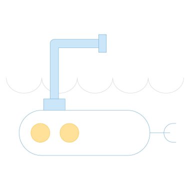 Okyanus ve Deniz Hattı Ayrıntılı simge. denizaltı