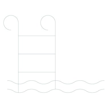 Okyanus ve Deniz Çizgisi ikonu. yüzme havuzu