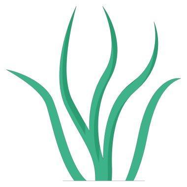 Okyanus ve deniz çizgisi simgesi. bitki