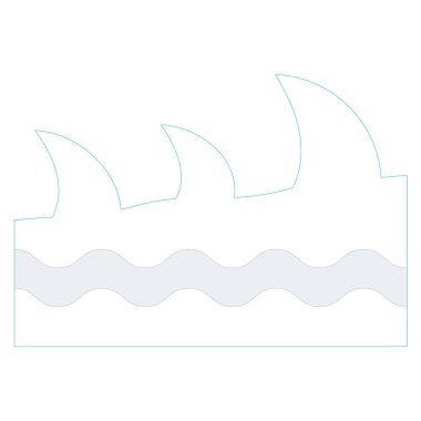 Okyanus ve Deniz Hattı Ayrıntılı simge. dalgalar