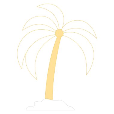 Palmiye ağacı ikonu vektör illüstrasyonu 