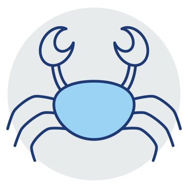 Okyanus ve Deniz Çizgisi ikonu. yengeç