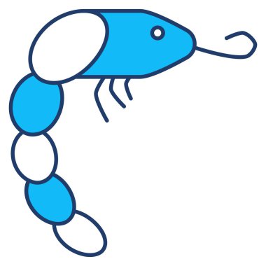 Okyanus ve Deniz Hattı Ayrıntılı simge. karides