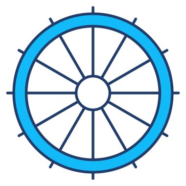 Okyanus ve deniz çizgisi simgesi. tekerlek