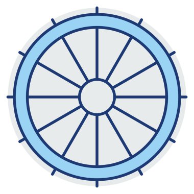 Okyanus ve deniz çizgisi simgesi. tekerlek