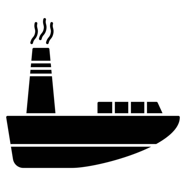 Ocean Sea Line Icon Boat — Stock Vector