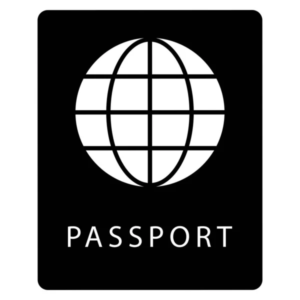 Línea Viaje Icono Pasaporte — Vector de stock