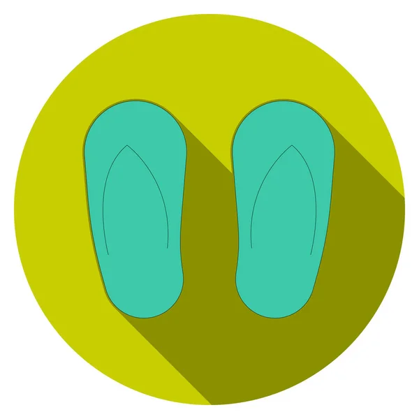 Ocean Sea Line Icon Flip Flops — 스톡 벡터