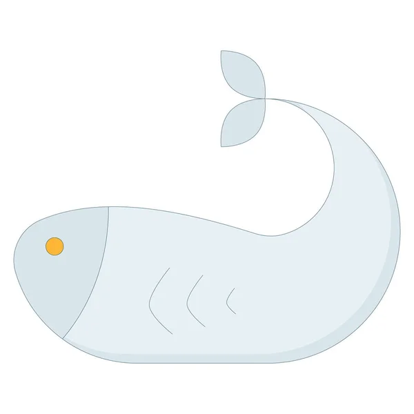 Ocean Und Sea Line Symbol Für Ocean Sea Fisch — Stockvektor