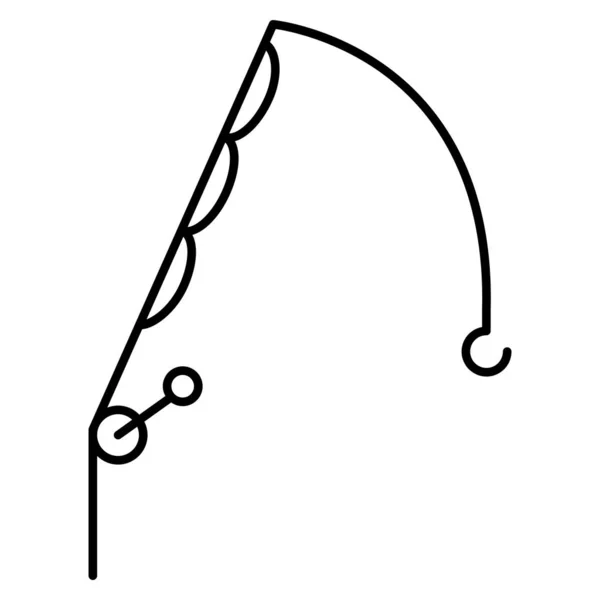 Fishing Rod Flat Icon Isolated Vector Illustration — Stock Vector