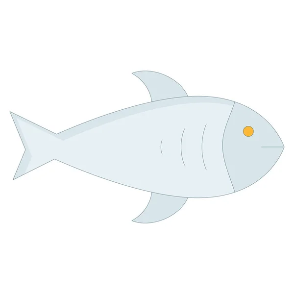 Ocean Sea Line Icon Ocean Sea Fish — ストックベクタ