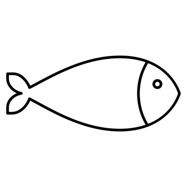 Ocean Sea Line Icon Fish — 스톡 벡터