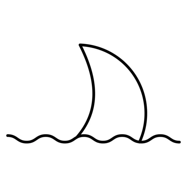 Ocean Sea Line Icon Shark — Stock Vector