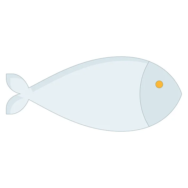 Ocean Sea Line Icon Fish — Stock Vector