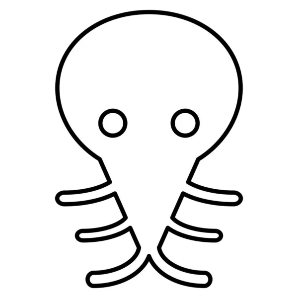 Ocean Sea Line Icon Octopus — 스톡 벡터