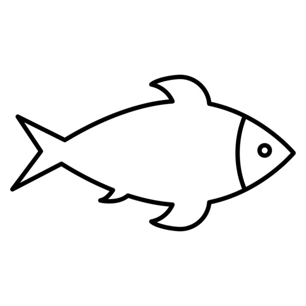 Ikonen För Oceanen Och Havslinjen Fisk — Stock vektor
