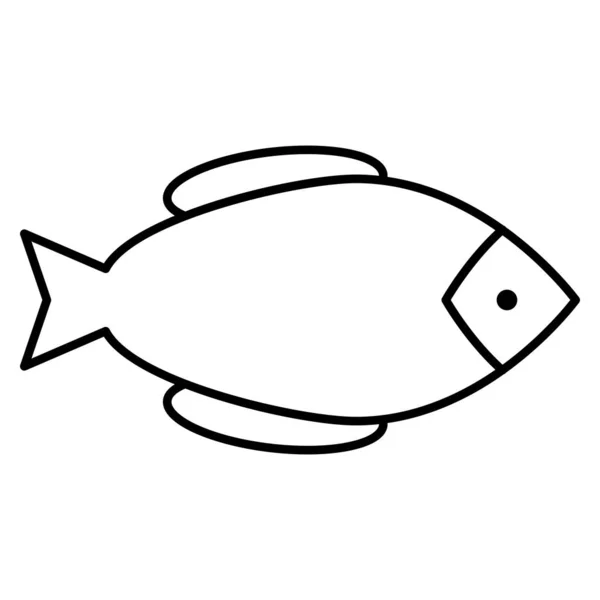 Icono Ocean Sea Line Pescados — Vector de stock