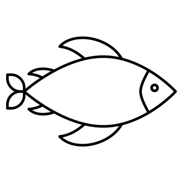 Icono Línea Mar Océano Para Peces — Vector de stock