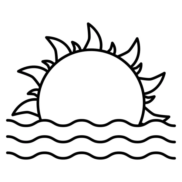 Ікона Океанської Морської Лінії Схід Сонця — стоковий вектор