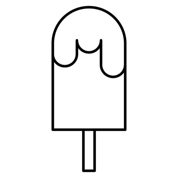 Ocean Sea Line Icon Icecream — 스톡 벡터