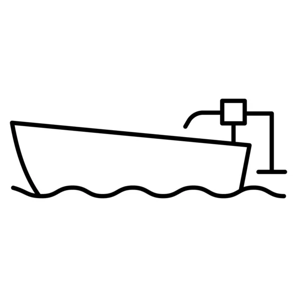 Иконки Морских Океанских Линий Моторных Лодок — стоковый вектор