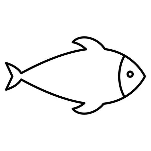 Icono Línea Mar Océano Para Peces — Vector de stock