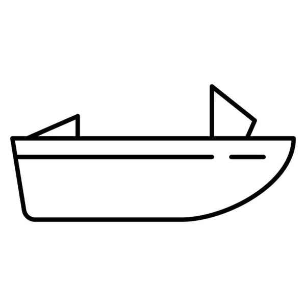 Ícone Linha Oceano Mar Para Barco —  Vetores de Stock