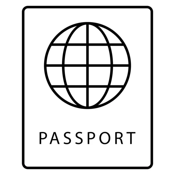 Значок Лінії Подорожі Паспорт — стоковий вектор
