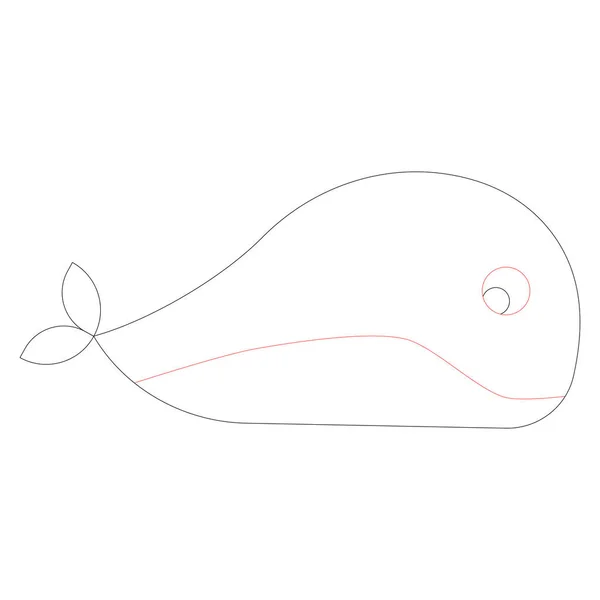 Ocean Sea Line Icons Nature Whale — 스톡 벡터