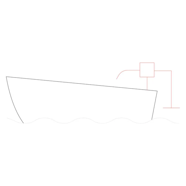 Ocean Sea Line Icons Motor Boat Vector Illustration — Stock Vector
