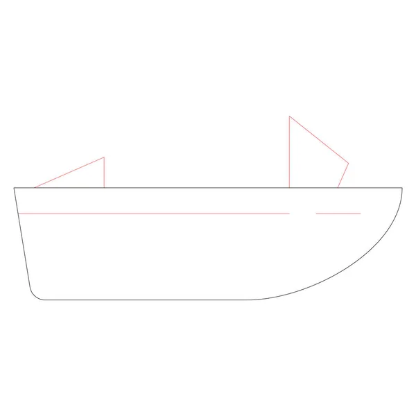 Ocean Sea Line Icoon Voor Boot — Stockvector