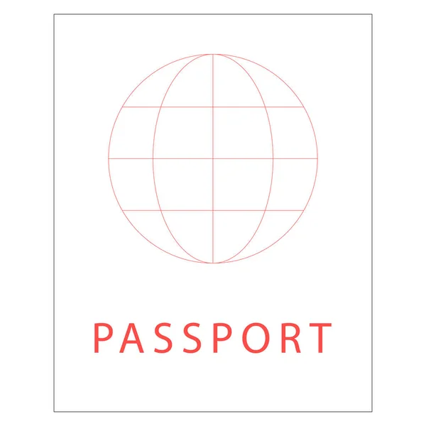 Línea Viaje Icono Pasaporte — Vector de stock