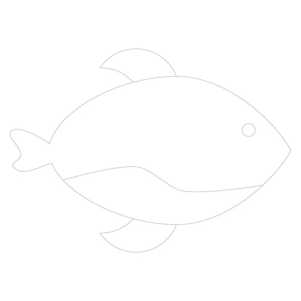 Ikona Oceán Moře Ryby — Stockový vektor